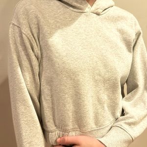 Gray slightly cropped kids sweatshirt